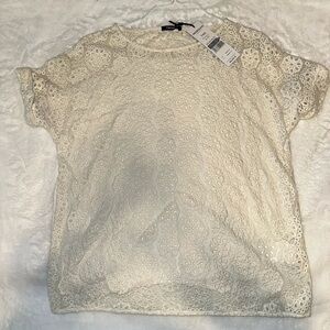 Morgan white crochet top